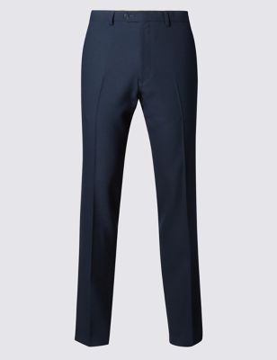 Navy Modern Slim Flat Front Trousers